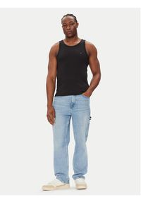Tommy Jeans Tank top Classic Flag DM0DM21927 Czarny Slim Fit. Kolor: czarny. Materiał: bawełna
