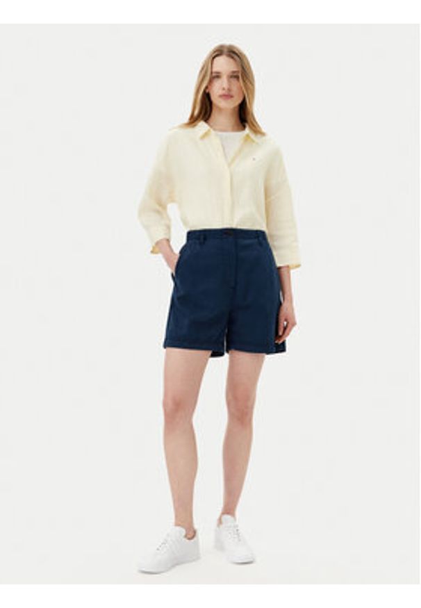 TOMMY HILFIGER - Tommy Hilfiger Koszula WW0WW46169 Żółty Loose Fit. Kolor: żółty. Materiał: len