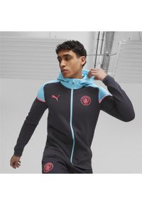 Bluza z kapturem Puma Mcfc Casuals Hooded Jkt, Mężczyźni. Typ kołnierza: kaptur. Kolor: niebieski, wielokolorowy, czarny. Materiał: materiał, bawełna