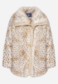 Born2be - Beżowa Kurtka Futerko na Suwak z Szerokim Kołnierzem Plinne. Okazja: na spotkanie biznesowe, do pracy, na co dzień. Typ kołnierza: golf. Kolor: beżowy. Materiał: futro. Styl: elegancki, casual, klasyczny, biznesowy #7