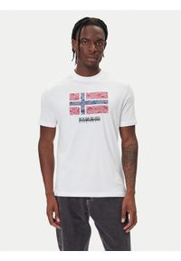 Napapijri T-Shirt S-Drapeau Ss NP0A891K Biały Regular Fit. Kolor: biały. Materiał: bawełna #1