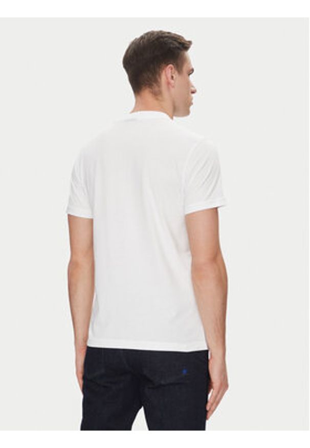 Karl Lagerfeld - KARL LAGERFELD T-Shirt A2M17074 Biały Regular Fit. Typ kołnierza: dekolt w karo. Kolor: biały. Materiał: syntetyk