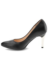 DAMISS - Czarne Czółenka Damiss Eleganckie Buty Damskie Na Szpilce. Okazja: do pracy, na spotkanie biznesowe. Kolor: czarny. Materiał: skóra. Szerokość cholewki: normalna. Wzór: gładki. Obcas: na szpilce. Styl: elegancki. Wysokość obcasa: średni #3