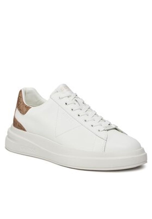 Guess Sneakersy Elba FMPVIB LEA12 Biały. Kolor: biały. Materiał: skóra