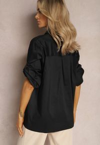 Renee - Czarna Oversizowa Koszula Bawełniana o Klasycznym Kroju Alattia. Kolor: czarny. Materiał: bawełna. Styl: klasyczny #3