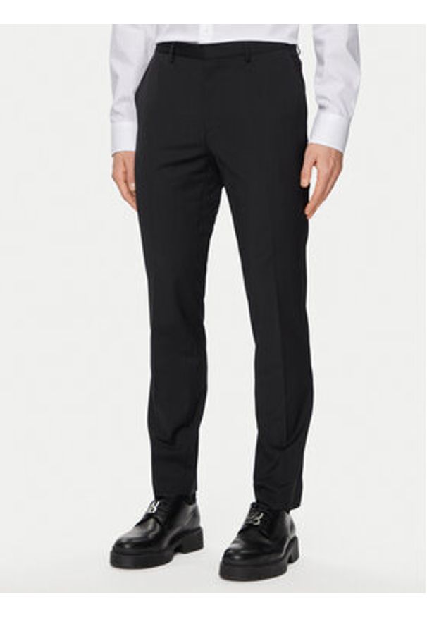 Hugo Garnitur 50450994 Czarny Extra Slim Fit. Kolor: czarny. Materiał: wełna