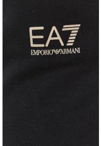 EA7 Emporio Armani Spodnie damskie kolor czarny gładkie. Kolor: czarny. Materiał: dzianina. Wzór: gładki #4
