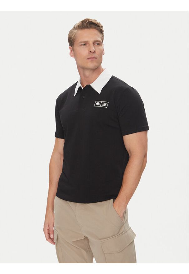 Kappa Polo Authentic Nilde 351R2IW Czarny Regular Fit. Typ kołnierza: polo. Kolor: czarny. Materiał: bawełna
