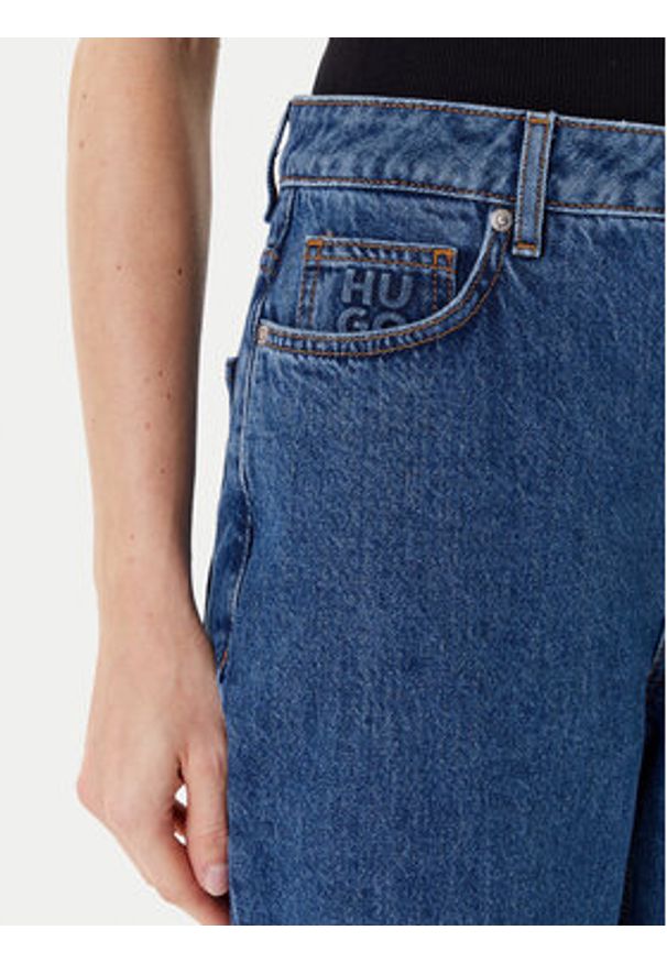 Hugo - HUGO Jeansy Garlene 50542462 Niebieski Mom Fit. Kolor: niebieski