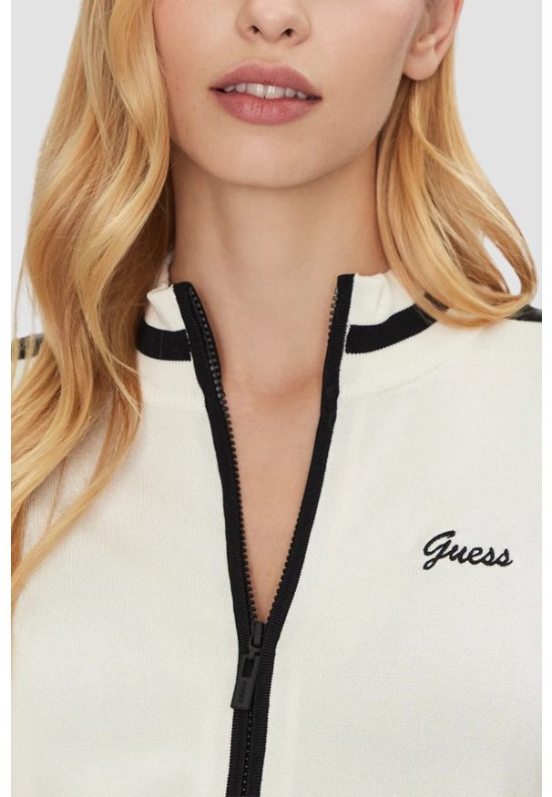 Guess - GUESS Beżowa bluza damska rozpinana Full, Rozmiar XS. Kolor: beżowy