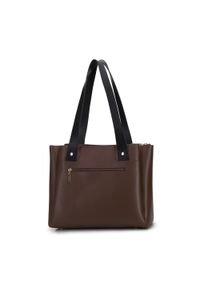 Wittchen - Torebka shopperka ze skóry z zakładkami. Kolor: brązowy. Wzór: haft. Dodatki: z haftem. Materiał: skórzane. Rozmiar: duże. Styl: elegancki #5