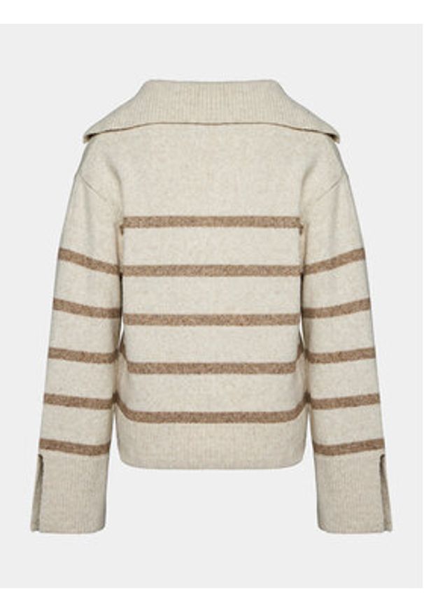 Gina Tricot Sweter 20423 Beżowy Regular Fit. Kolor: beżowy. Materiał: syntetyk