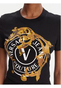 Versace Jeans Couture T-Shirt 79HAHE01 CJ02E Czarny Regular Fit. Kolor: czarny. Materiał: bawełna #5