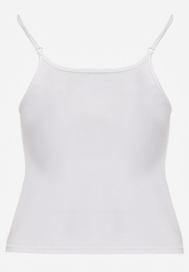 Born2be - Biały Bawełniany Top Bieliźniany z Koronką na Regulowanych Ramiączkach Beralisa. Okazja: na co dzień. Kolor: biały. Materiał: bawełna, koronka. Długość rękawa: na ramiączkach. Wzór: koronka. Sezon: jesień, zima. Styl: casual, klasyczny