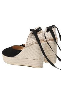 Manebi Espadryle Wedge Espadrilles K 1.0 WV Czarny. Kolor: czarny. Materiał: skóra, zamsz