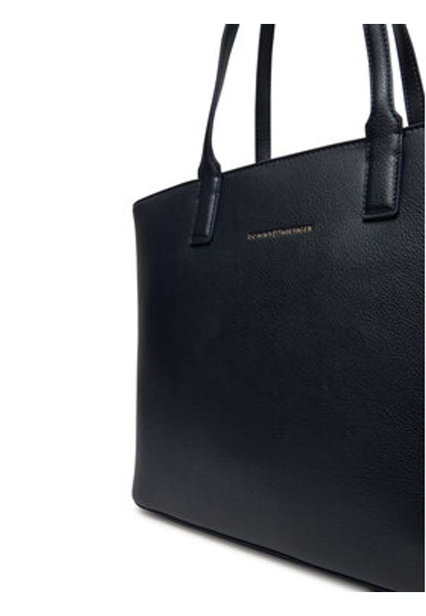TOMMY HILFIGER - Tommy Hilfiger Torebka Th Logotape Tote AW0AW17449 Granatowy. Kolor: niebieski. Materiał: skórzane