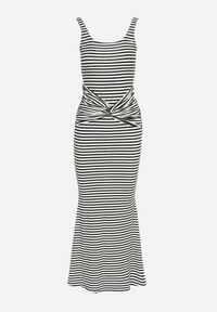 Born2be - Czarno-Biała Sukienka o Taliowanym Kroju z Wiskozą Zidia. Okazja: na co dzień. Kolor: czarny. Materiał: wiskoza. Styl: elegancki, casual #6