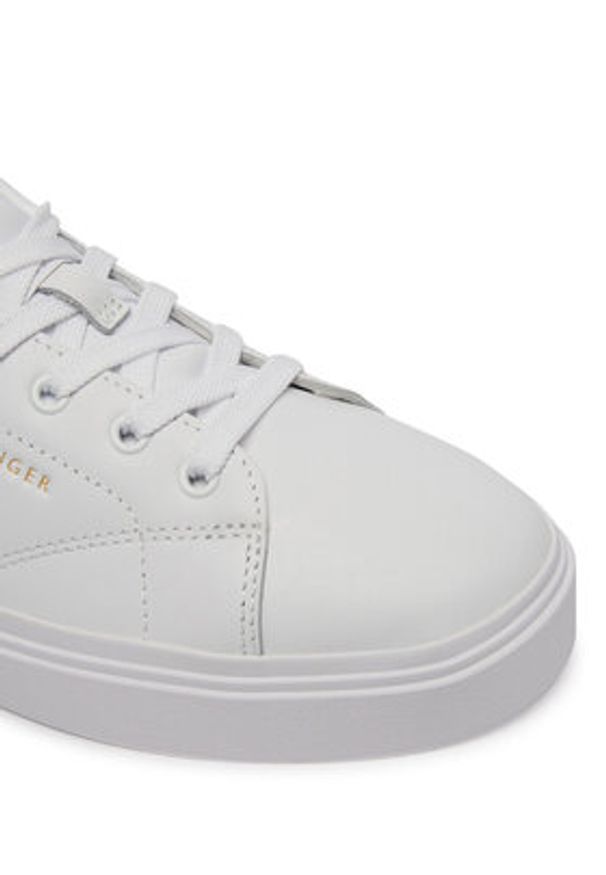 TOMMY HILFIGER - Tommy Hilfiger Sneakersy Th Feminine Cupsole Leather FW0FW09105 Biały. Kolor: biały. Materiał: skóra