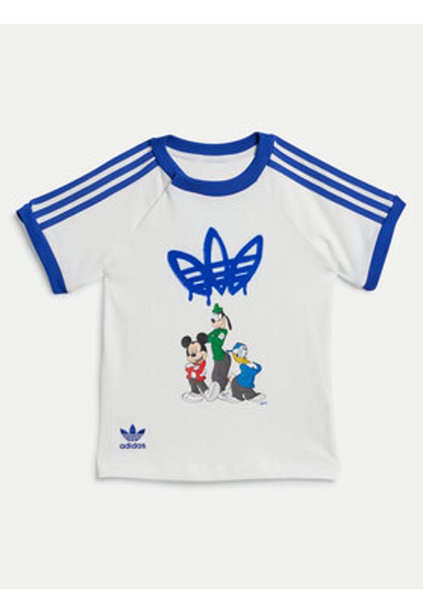 Adidas - adidas Komplet t-shirt i spodenki Disney Mickey Mouse IX6426 Niebieski Regular Fit. Kolor: niebieski. Materiał: bawełna. Wzór: motyw z bajki