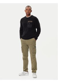 Aeronautica Militare Sweter 252MA1573UL00539 Czarny Regular Fit. Kolor: czarny. Materiał: bawełna #5