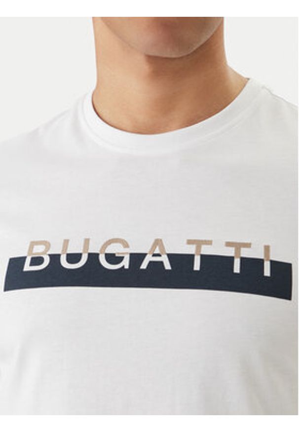 Bugatti T-Shirt 8350-75043C Biały Regular Fit. Kolor: biały. Materiał: bawełna