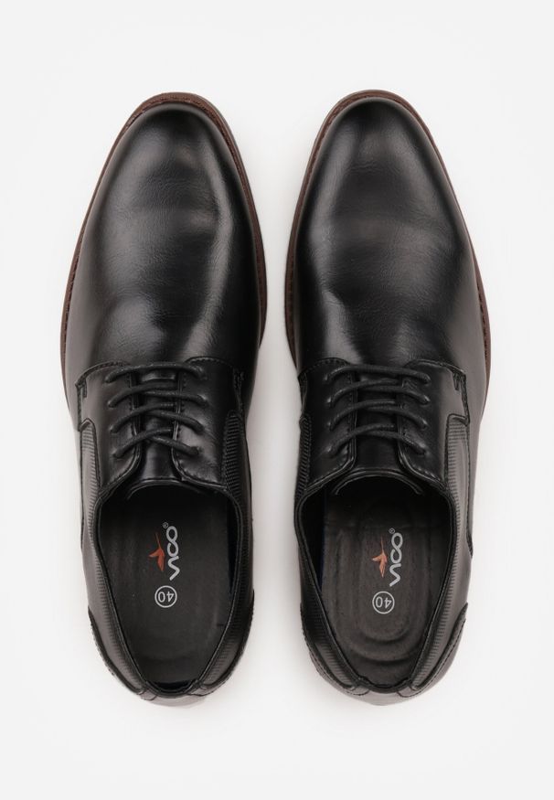 Born2be - Czarne Eleganckie Półbuty ze Skórzaną Wkładką i Ozdobnymi Przeszyciami Iphaera. Okazja: na spotkanie biznesowe, do pracy. Kolor: czarny. Materiał: skóra. Styl: elegancki