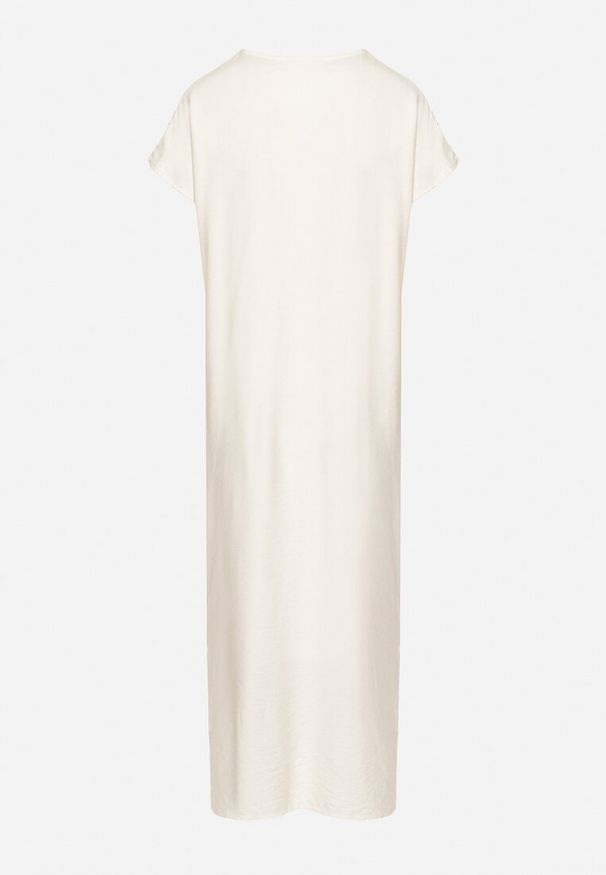 Born2be - Biało-Czarna Wiskozowa Sukienka Pudełkowa z Ornamentnym Wzorem Melosea. Okazja: na co dzień. Kolor: biały. Materiał: wiskoza. Styl: casual, elegancki