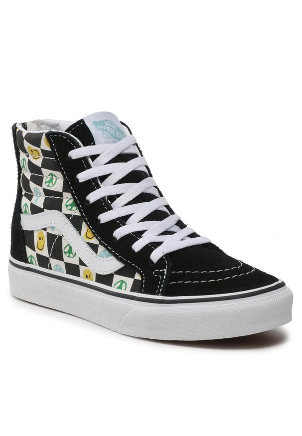 Sneakersy Vans Sk8-Hi Zip VN0005VSBML1 Melted Check Black/Multi. Kolor: czarny. Materiał: zamsz, skóra. Model: Vans SK8