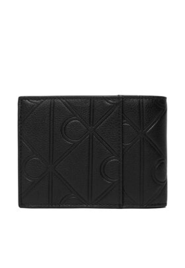 Calvin Klein Portfel Xl Emblem Aop Emboss Trifold LV04D1235G Czarny. Kolor: czarny. Materiał: skóra