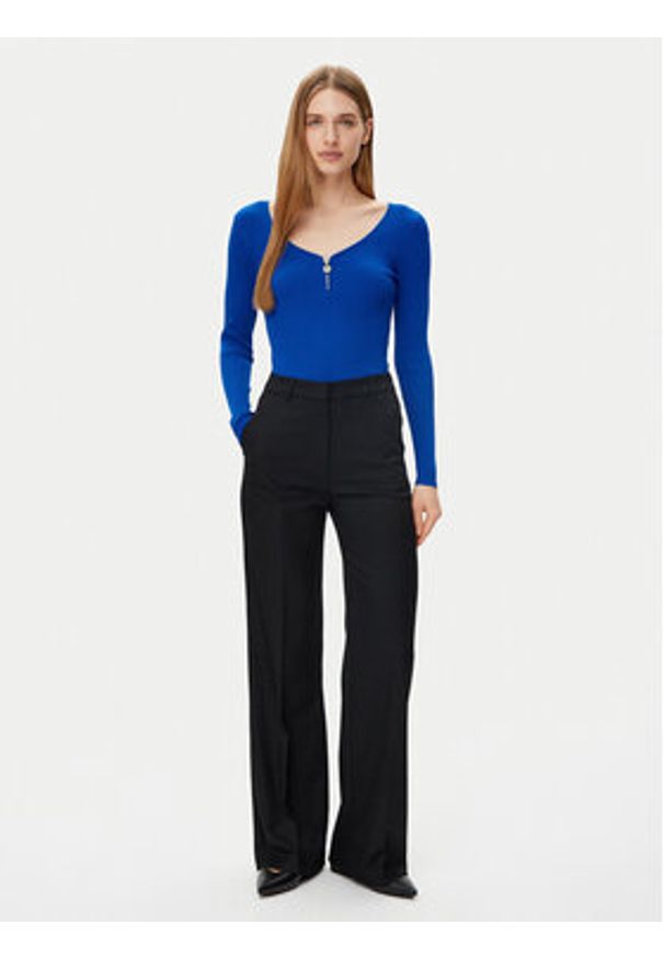 Morgan Sweter 232-MBANZA Niebieski Slim Fit. Kolor: niebieski. Materiał: wiskoza