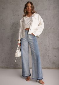 Renee - Biały Wiskozowy T-shirt z Dekoltem V Eupharis. Okazja: na co dzień. Typ kołnierza: dekolt w kształcie V. Kolor: biały. Materiał: wiskoza. Styl: casual, elegancki #6