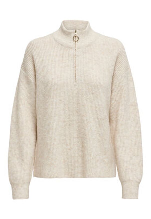 only - ONLY Sweter Tokyo 15317865 Beżowy Standard Fit. Kolor: beżowy. Materiał: syntetyk