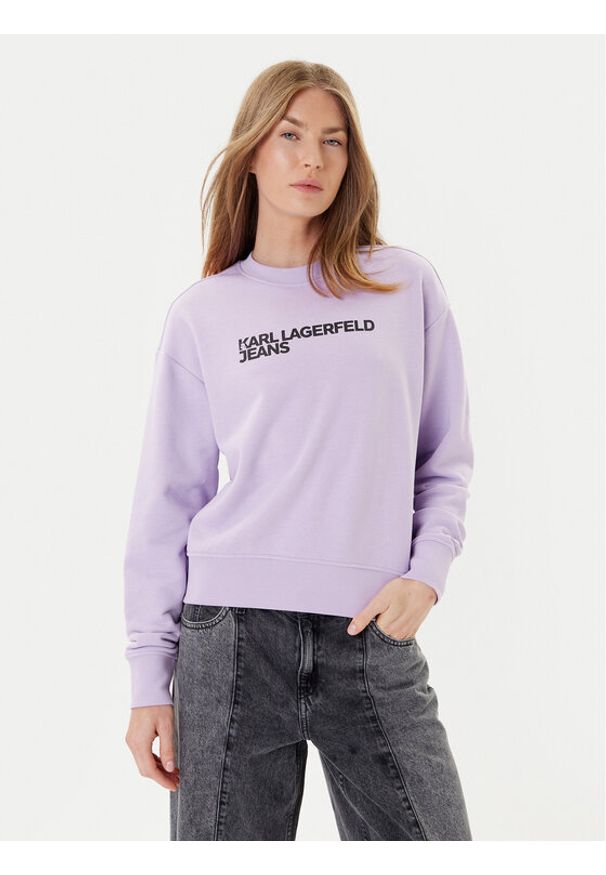 Karl Lagerfeld Jeans Bluza A1W20005 Fioletowy Regular Fit. Kolor: fioletowy. Materiał: bawełna