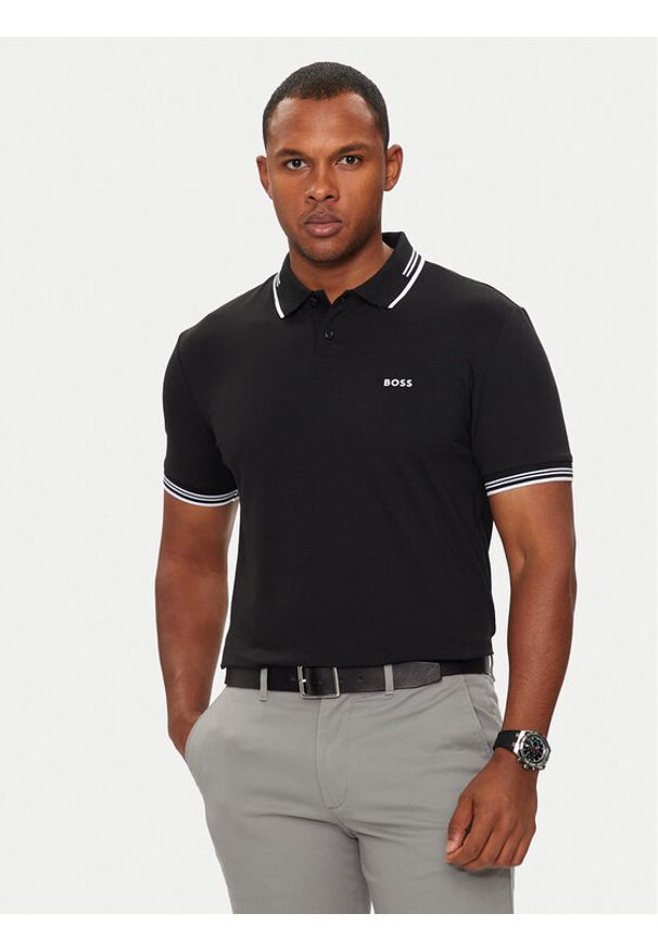 BOSS - Boss Polo Paul 50506193 Czarny Slim Fit. Typ kołnierza: polo. Kolor: czarny. Materiał: bawełna