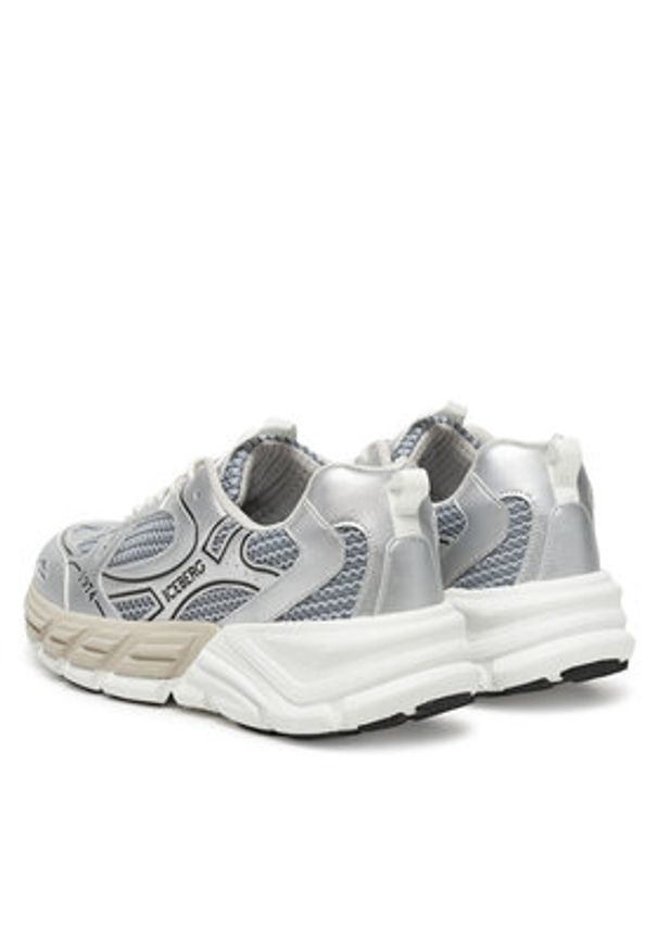 Iceberg Sneakersy IU1706 Srebrny. Kolor: srebrny. Materiał: skóra