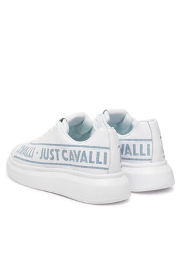 Just Cavalli Sneakersy 78QA3SBC ZPA95 Biały. Kolor: biały. Materiał: skóra