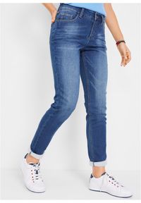 bonprix - Dżinsy ocieplane z miękką spodnią stroną, krój boyfriend. Kolor: niebieski #1