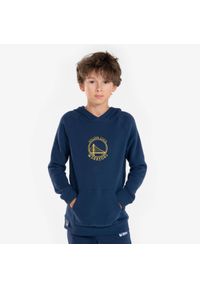 TARMAK - Bluza z kapturem do koszykówki dla dzieci Tarmak NBA 900 Golden State Warriors. Typ kołnierza: kaptur. Kolor: niebieski, wielokolorowy, beżowy. Materiał: materiał, tkanina. Sport: koszykówka