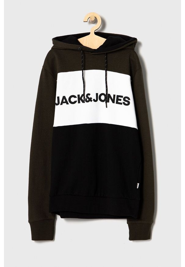 Jack & Jones - Bluza. Okazja: na co dzień. Typ kołnierza: kaptur. Kolor: zielony. Materiał: dzianina. Styl: casual