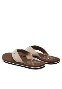 TOMMY HILFIGER - Tommy Hilfiger Japonki Chambray Beach Sandal FM0FM05570 Beżowy. Kolor: beżowy. Materiał: materiał