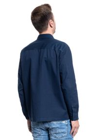Lee - MĘSKA KOSZULA MATERIAŁOWA LEE 2 PKT OVERSHIRT RELAXED FIT NAVY L67MDO35 112116898. Materiał: materiał #5