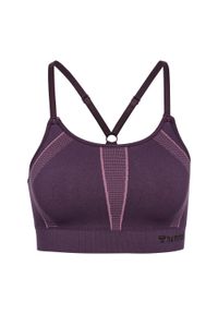 Braletka damska Hummel hmlMT. Kolor: fioletowy, różowy, wielokolorowy. Sport: joga i pilates, piłka nożna #1