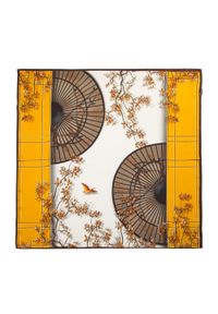 Wittchen - Damska apaszka jedwabna we wzory. Okazja: na spotkanie biznesowe. Kolor: wielokolorowy, beżowy, żółty. Materiał: jedwab. Wzór: gładki. Sezon: lato. Styl: elegancki, biznesowy #1