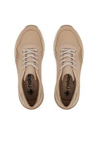 Rieker Sneakersy M6607-60 Beżowy. Kolor: beżowy. Materiał: skóra #4
