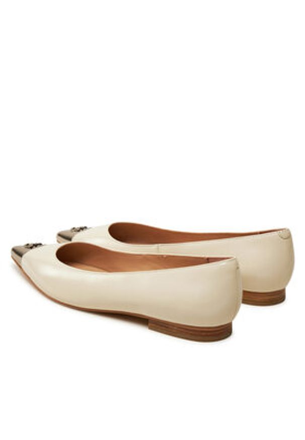 Pinko - PINKO Baleriny Gianira 05 SD0101P043 Écru. Materiał: skóra