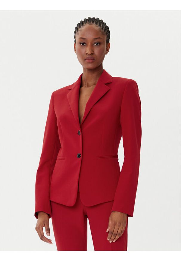 Hugo - HUGO Marynarka Agonia-1 50539976 Czerwony Slim Fit. Kolor: czerwony. Materiał: syntetyk