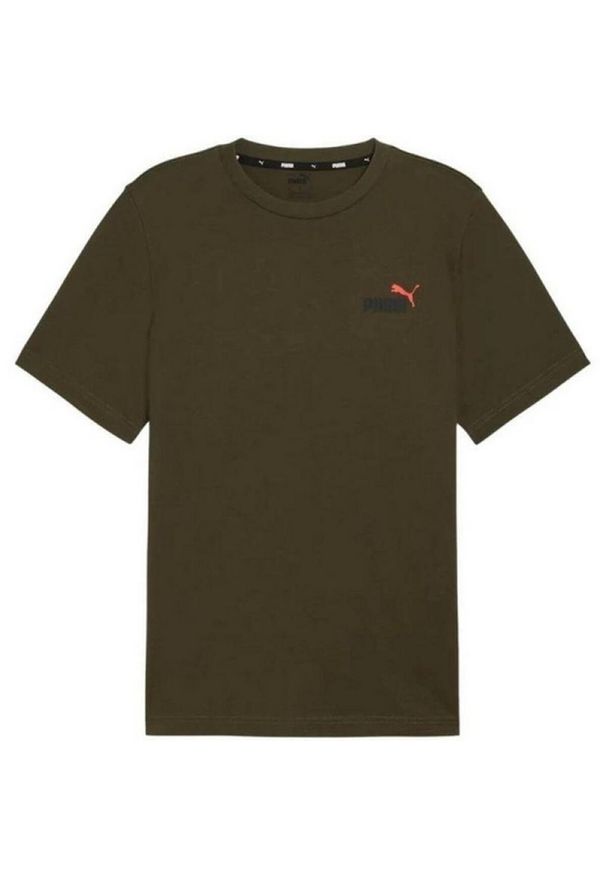 Puma - T-shirt Męski ESS+. Kolor: zielony. Sport: turystyka piesza