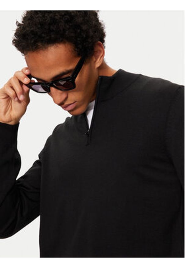 BOSS - Boss Sweter Ebenji 50528300 Czarny Regular Fit. Kolor: czarny. Materiał: wełna