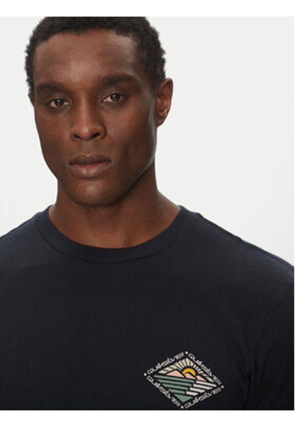 Quiksilver T-Shirt EQYZT08038 Czarny Regular Fit. Kolor: czarny. Materiał: bawełna