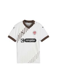 Puma - Młodzieżowa koszulka wyjazdowa FC St. Pauli 24/25 PUMA White Espresso Brown. Kolor: biały, brązowy, wielokolorowy